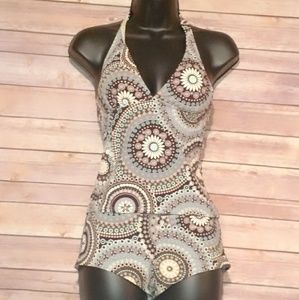 Cute NWT Brown and Blue Tankini 🏖️